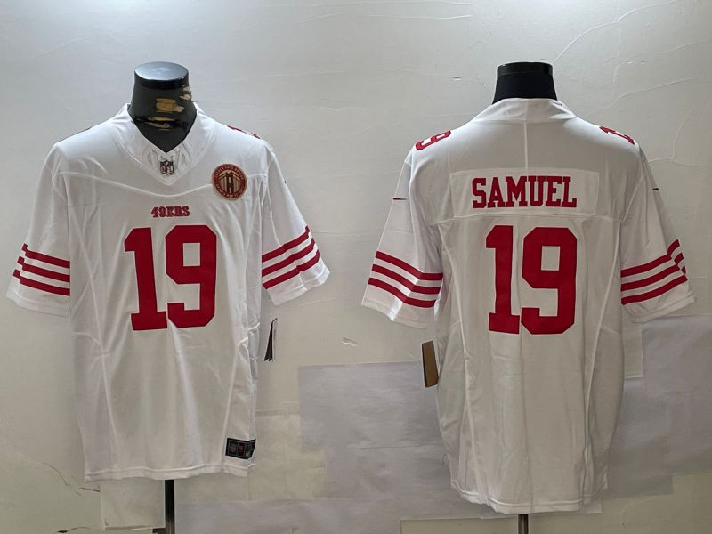 Men San Francisco 49ers 19 Samuel White three generations 2024 Nike Limited NFL Jersey style 9